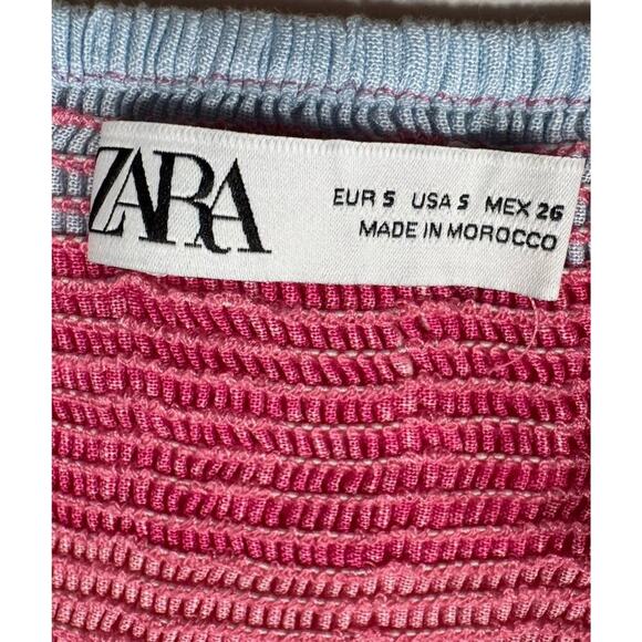 Zara Women’s Size Small Colorful Striped Cropped Bustier Top Festival - Picture 3 of 6
